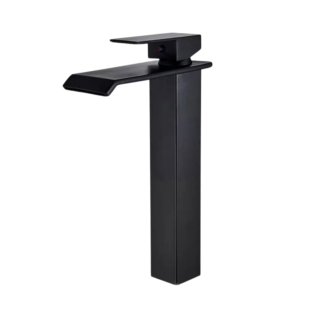 Torneira Misturador Monocomando Luxo Estilo Cascata para Banheiro - Preta