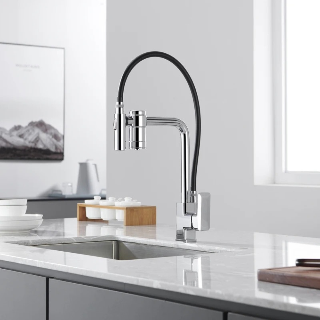 Torneira Misturador Monocomando de Cozinha com Água Filtrada - Design Contemporâneo