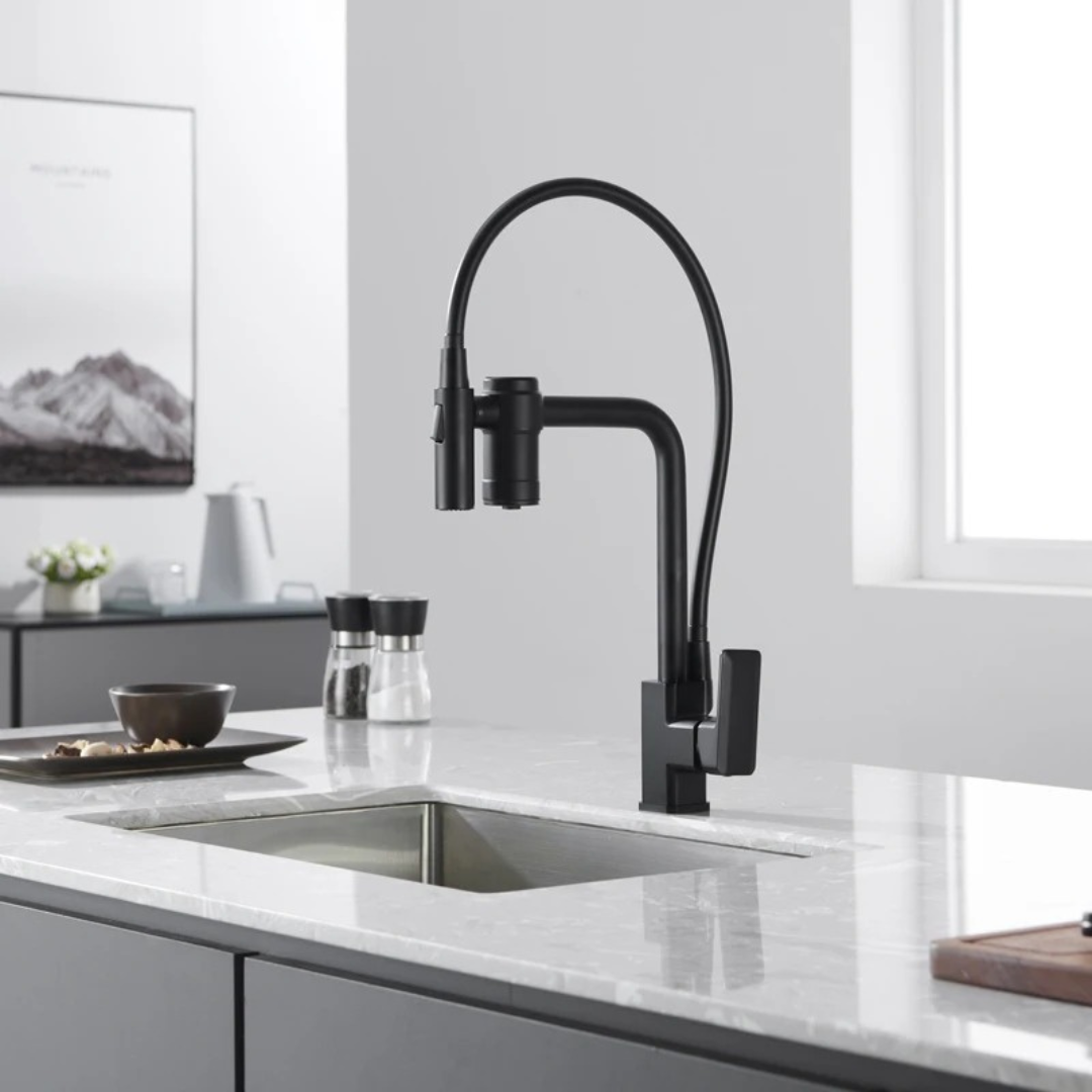 Torneira Misturador Monocomando de Cozinha com Água Filtrada - Design Contemporâneo