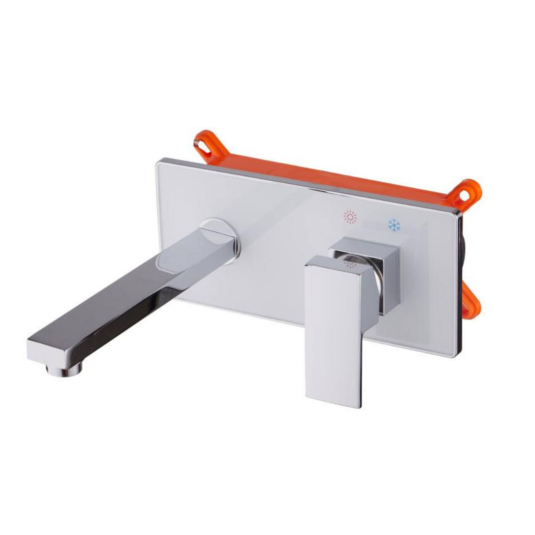 Torneira Misturador Monocomando Quadrada de Luxo para Banheiro Latão