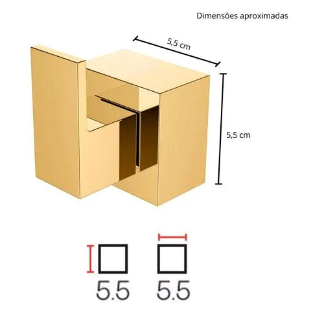 Acabamento Dourado para Registro 3/4' Inox Acessórios Banheiro035 Vitrine das Torneiras