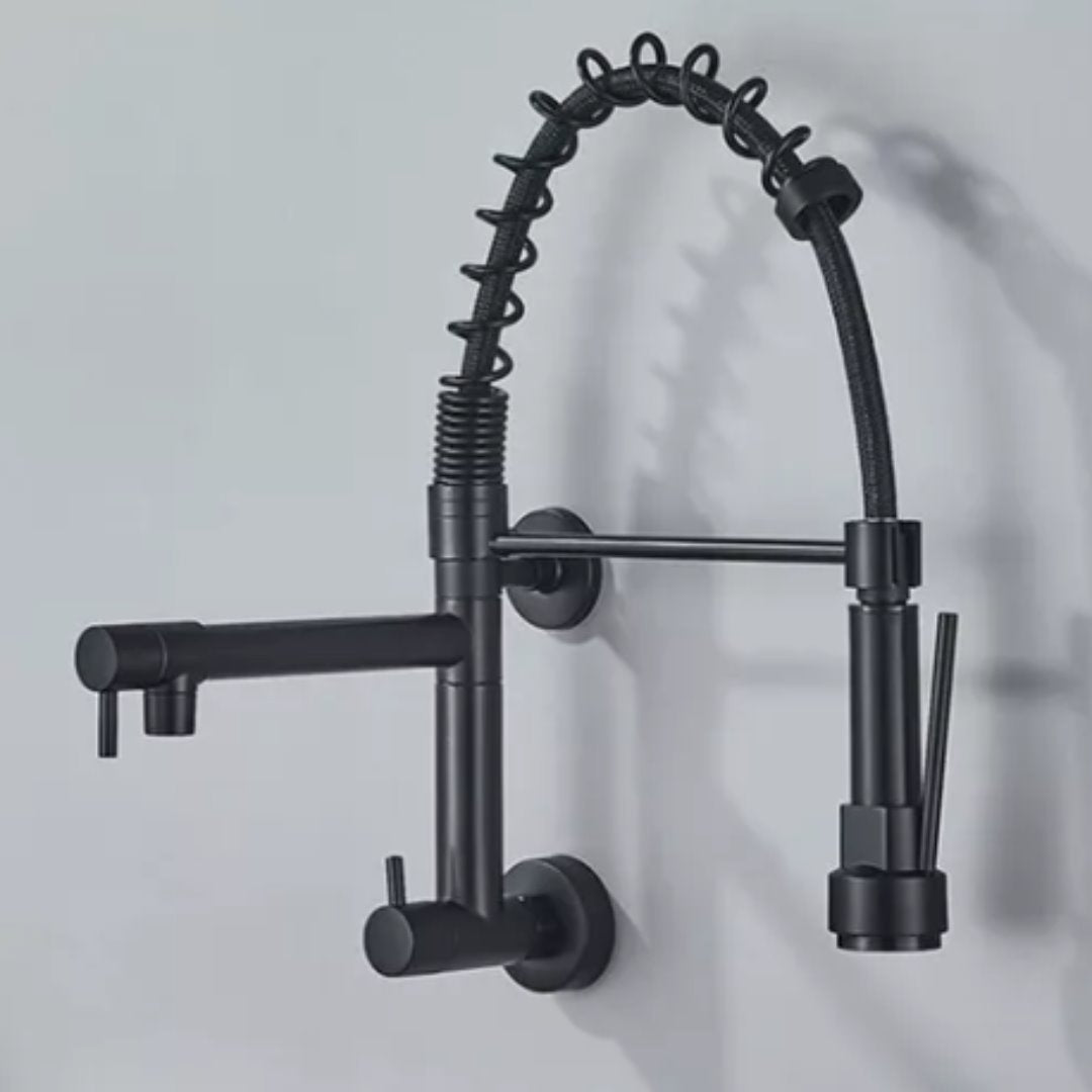 Aqualux 3D - Torneira de Cozinha para Parede com Filtro Triplo e Rotação 360° Preta Cozinha e Área Gourmet040 Vitrine das Torneiras