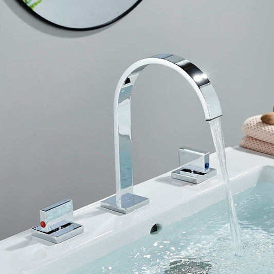 AquaLux Duet - Torneira de Design Contemporâneo para Bacia Banheiro013 Vitrine das Torneiras Cromado