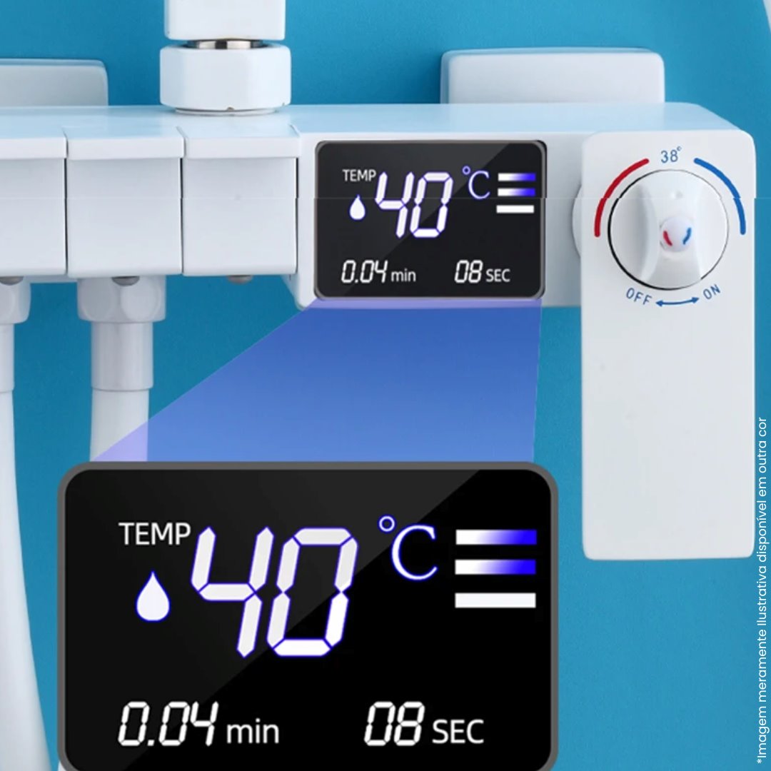 Chuveiro Digital Termostático Luxo Cromado Escovado Ducha024 Vitrine das Torneiras