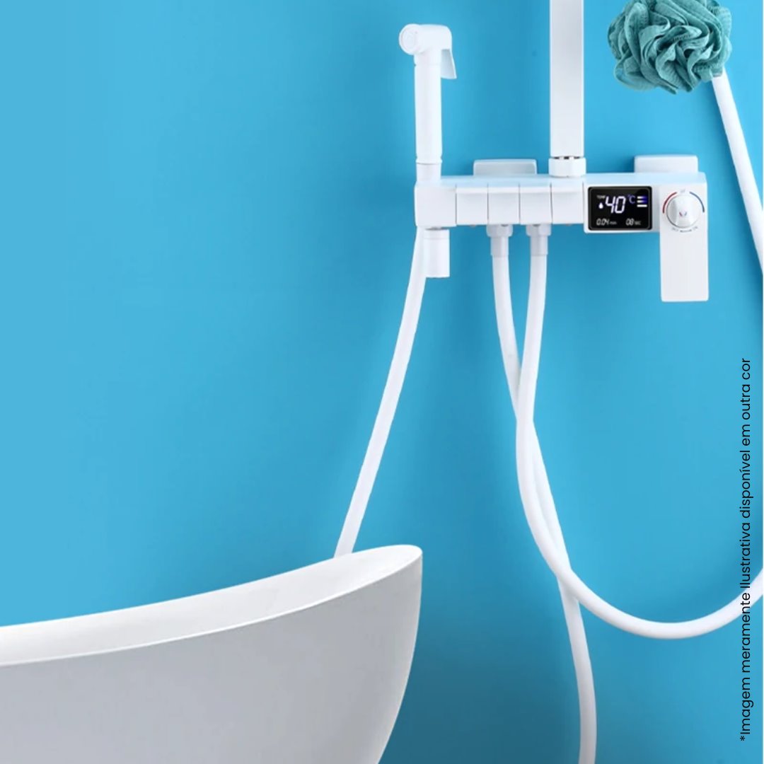 Chuveiro Digital Termostático Luxo Cromado Escovado Ducha024 Vitrine das Torneiras