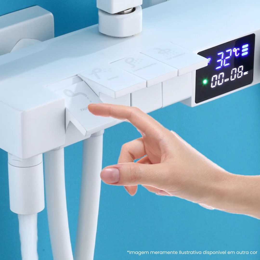 Chuveiro Digital Termostático Luxo Cromado Escovado Ducha024 Vitrine das Torneiras