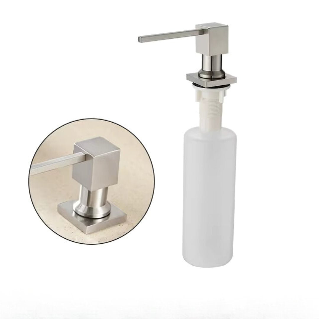 Dispensador de Sabão Líquido Latão 300ml Banheiros e Lavabos045 Vitrine das Torneiras Aço Escovado