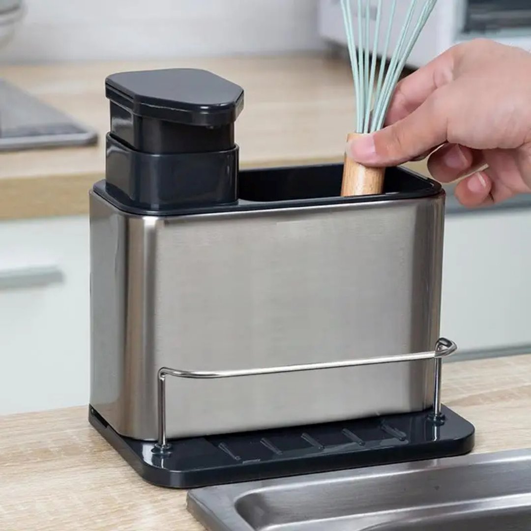 Dispensador Sabão Inox 3em1 Cozinha Cubas e Acessórios Cozinha005 Vitrine das Torneiras