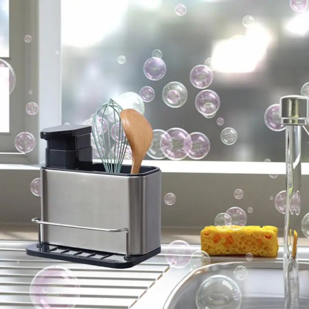 Dispensador Sabão Inox 3em1 Cozinha Cubas e Acessórios Cozinha005 Vitrine das Torneiras
