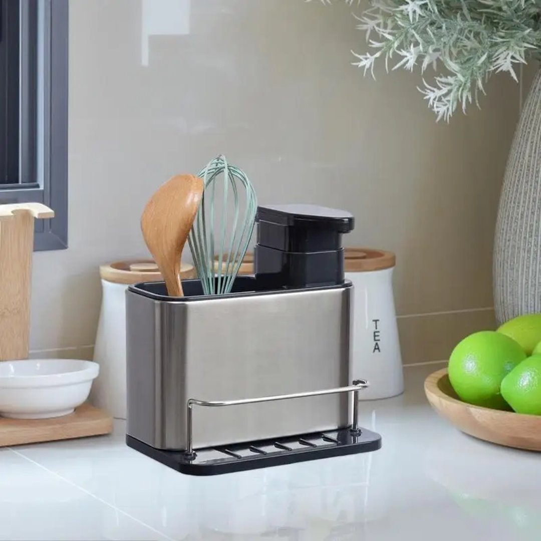 Dispensador Sabão Inox 3em1 Cozinha Cubas e Acessórios Cozinha005 Vitrine das Torneiras