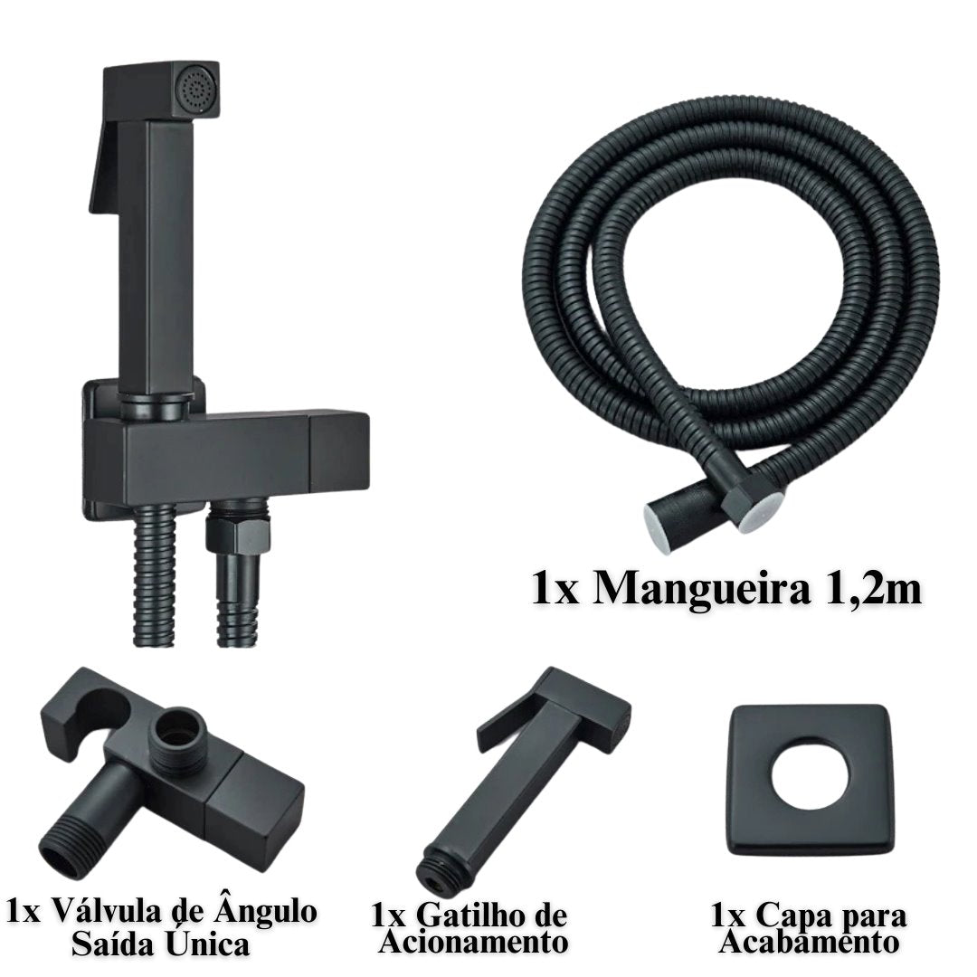 Ducha Higiênica AquaFresh - Água Fria - Parede Acessórios Banheiro059 Vitrine das Torneiras Preto