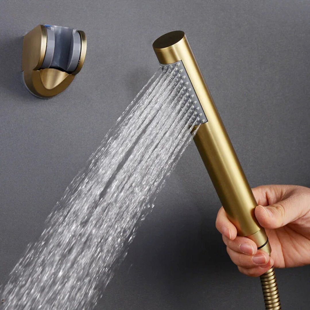 Ducha Higiênica Multifuncional de Alta Pressão Dourado Escovado Acessórios Banheiro062 Vitrine das Torneiras