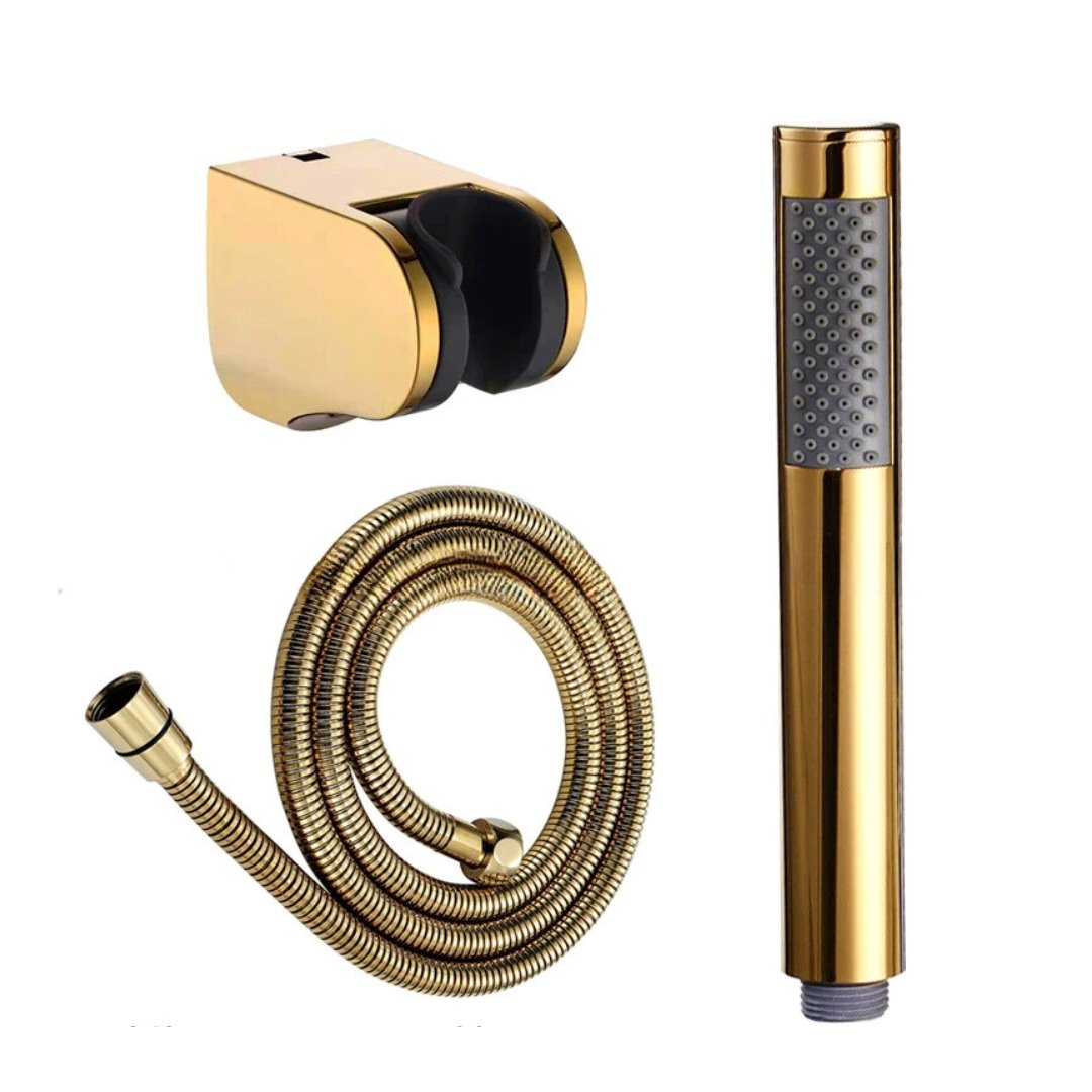 Ducha Higiênica Multifuncional de Alta Pressão Dourado Escovado Acessórios Banheiro062 Vitrine das Torneiras