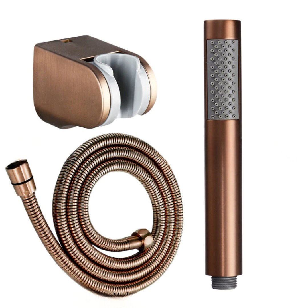 Ducha Manual Inox - Alta Pressão - Economia de Água Acessórios Banheiro011 Vitrine das Torneiras Dourado Rose
