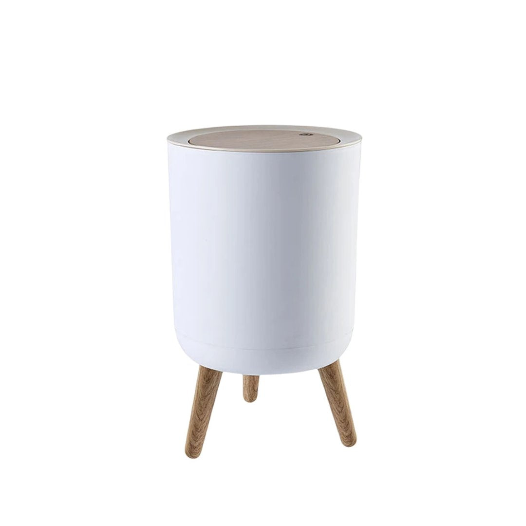 Ecobin Elegance: Lixeira Premium com Pedal e Tampa de Madeira Acessório003 Vitrine das Torneiras 7 Lts