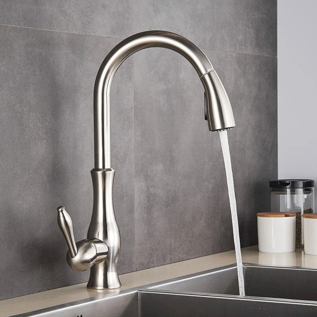 Giro Chef - Torneira de Cozinha com Design Moderno e Bica Flexível Cozinha012 Vitrine das Torneiras Aço Escovado