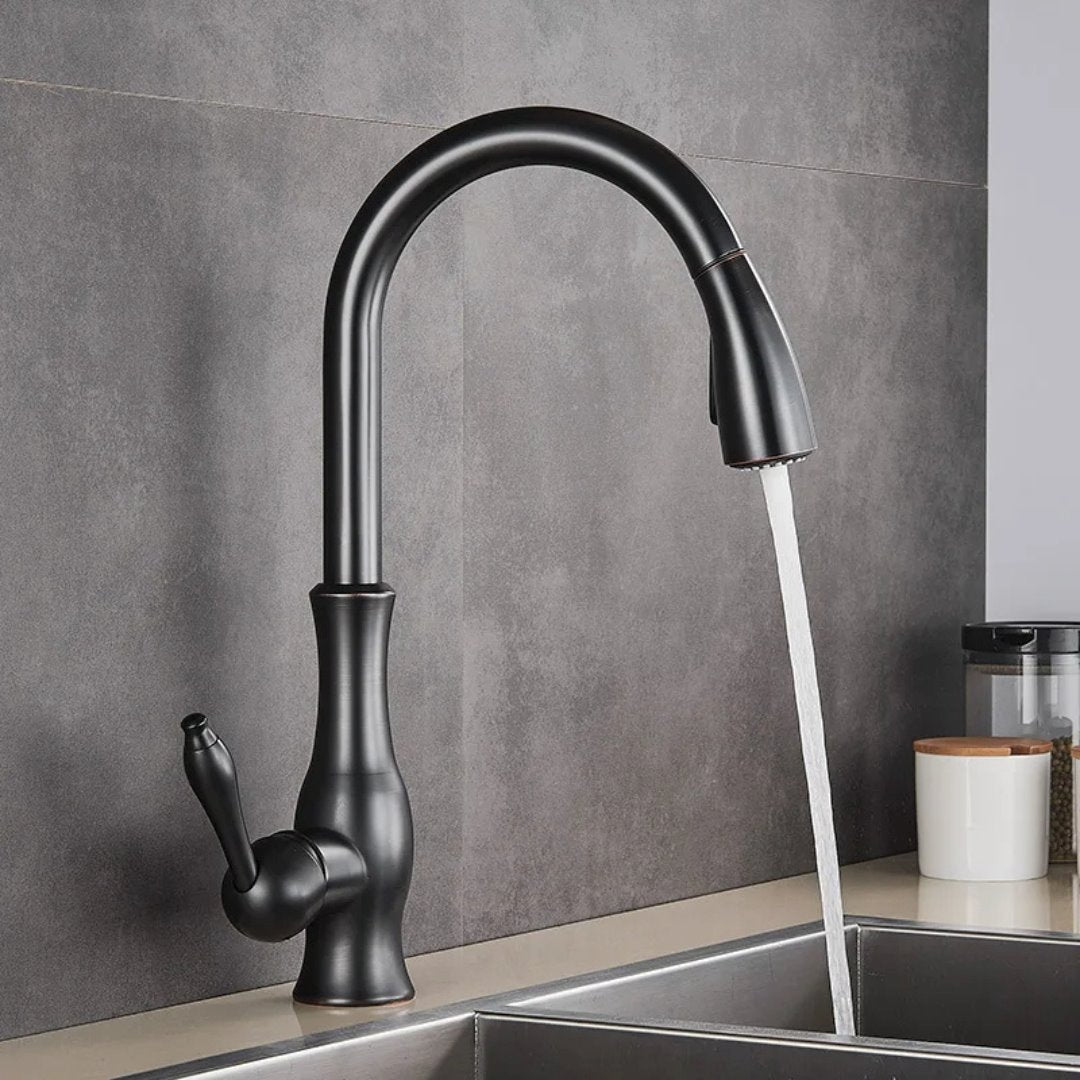 Giro Chef - Torneira de Cozinha com Design Moderno e Bica Flexível Cozinha012 Vitrine das Torneiras Preto Matte