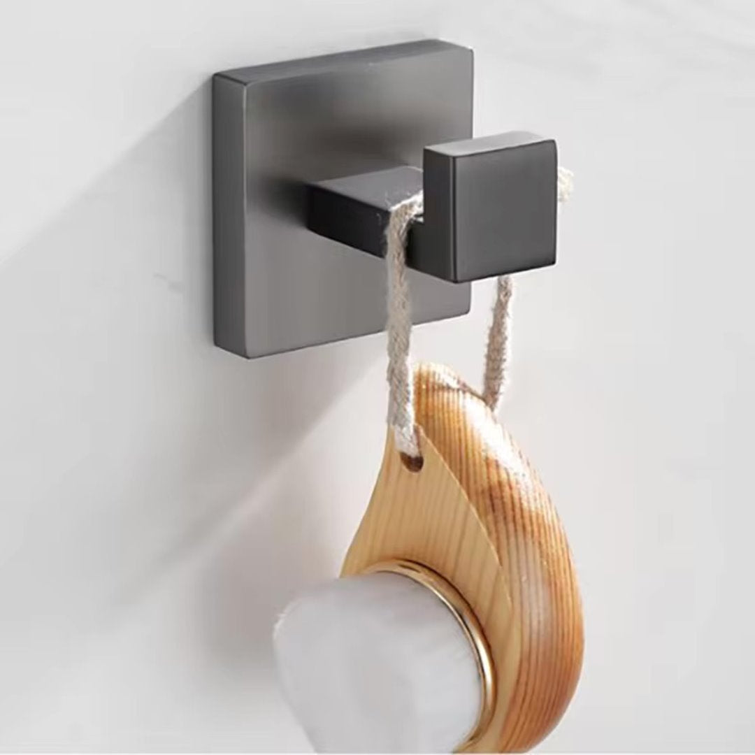 Kit Acessórios Banheiro Inox Cinza Escovado Acessórios Banheiro076 Vitrine das Torneiras Gancho