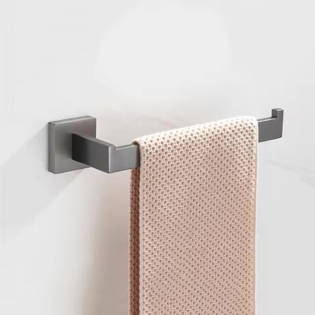 Kit Acessórios Banheiro Inox Cinza Escovado Acessórios Banheiro076 Vitrine das Torneiras Porta Toalha de Rosto