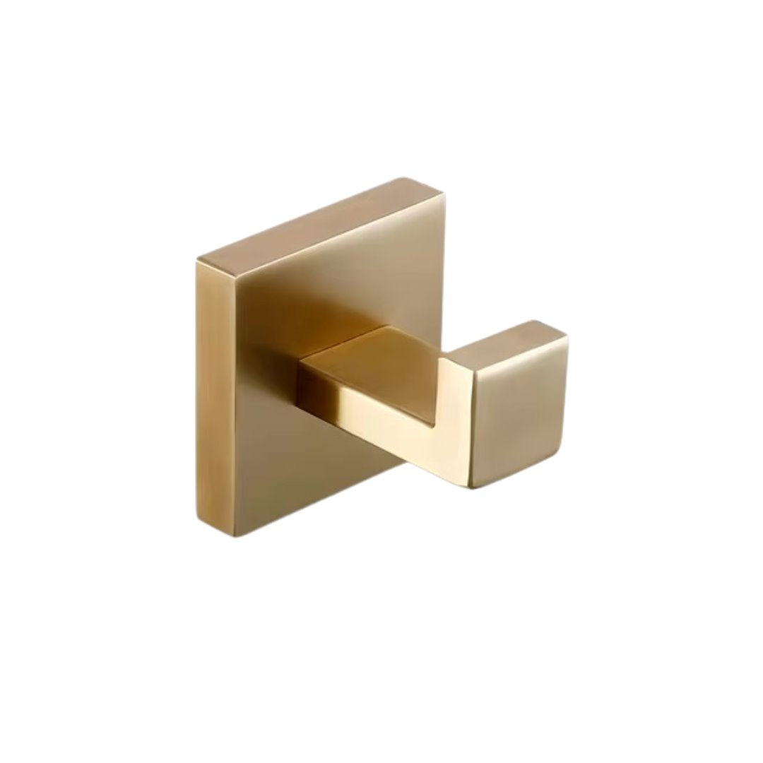 Kit de Acessórios para Banheiro em Aço Inoxidável - Dourado Escovado Acessórios Banheiro016 Vitrine das Torneiras Gancho