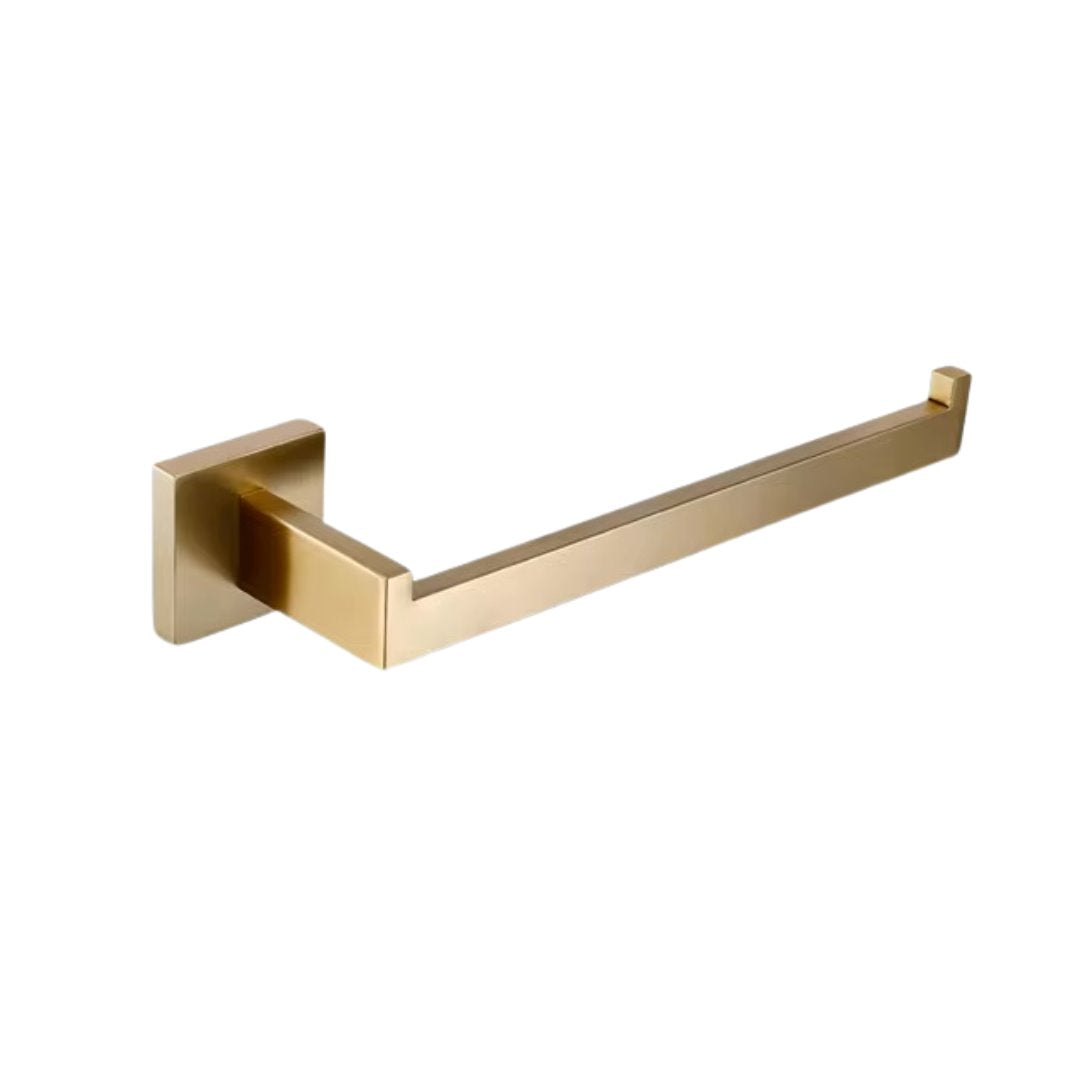 Kit de Acessórios para Banheiro em Aço Inoxidável - Dourado Escovado Acessórios Banheiro016 Vitrine das Torneiras Porta Toalha de Rosto