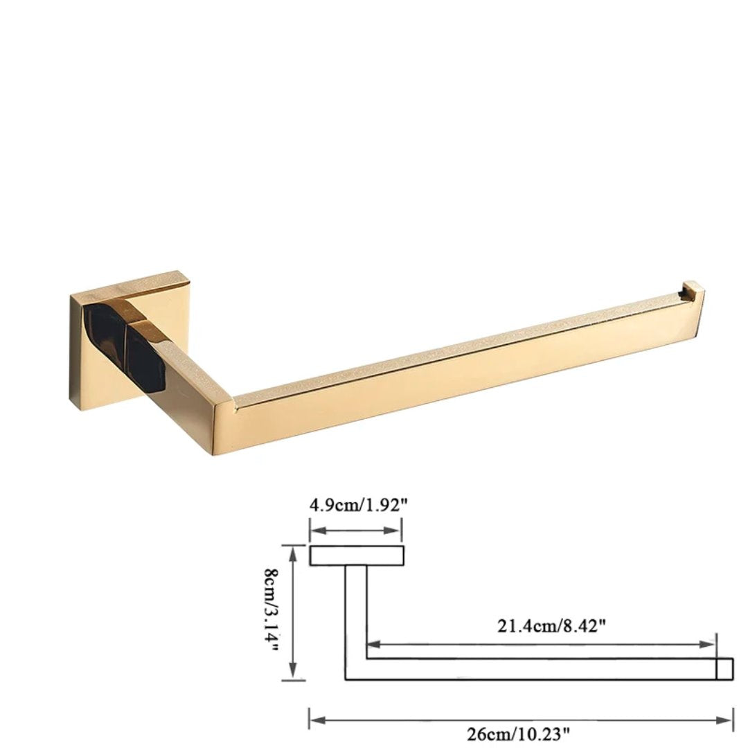 Kit de Acessórios para Banheiro em Aço Inoxidável - Gold Banheiro009 Vitrine das Torneiras