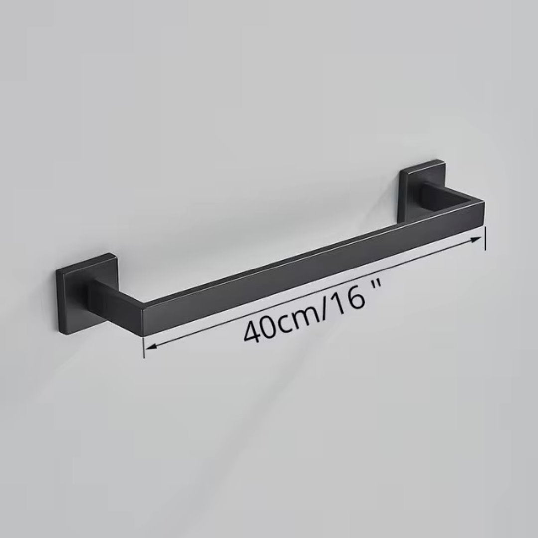 Kit de Acessórios para Banheiro em Aço Inoxidável Matte Black Acessórios Banheiro017 Vitrine das Torneiras Barra 40cm