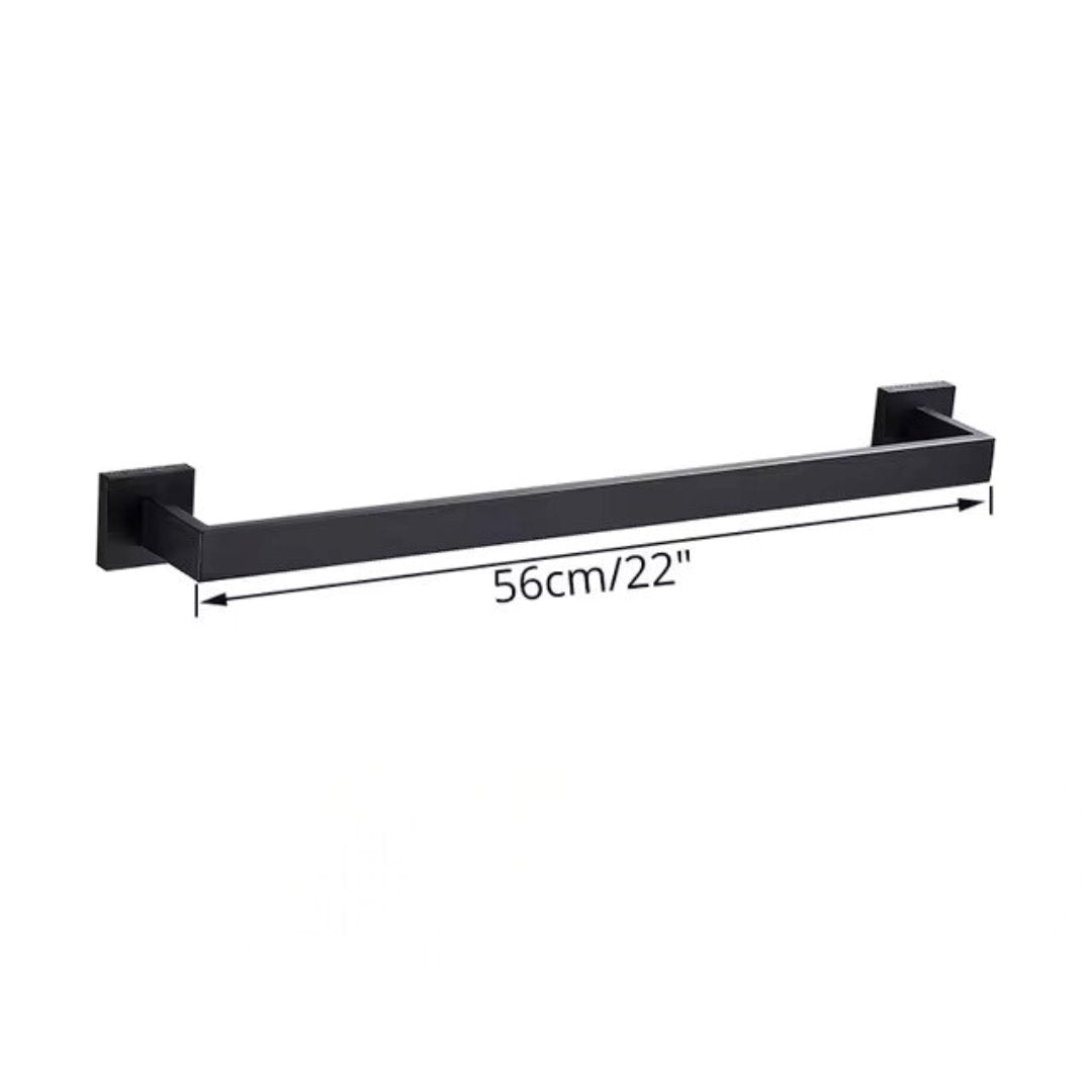 Kit de Acessórios para Banheiro em Aço Inoxidável Matte Black Acessórios Banheiro017 Vitrine das Torneiras Barra 56cm