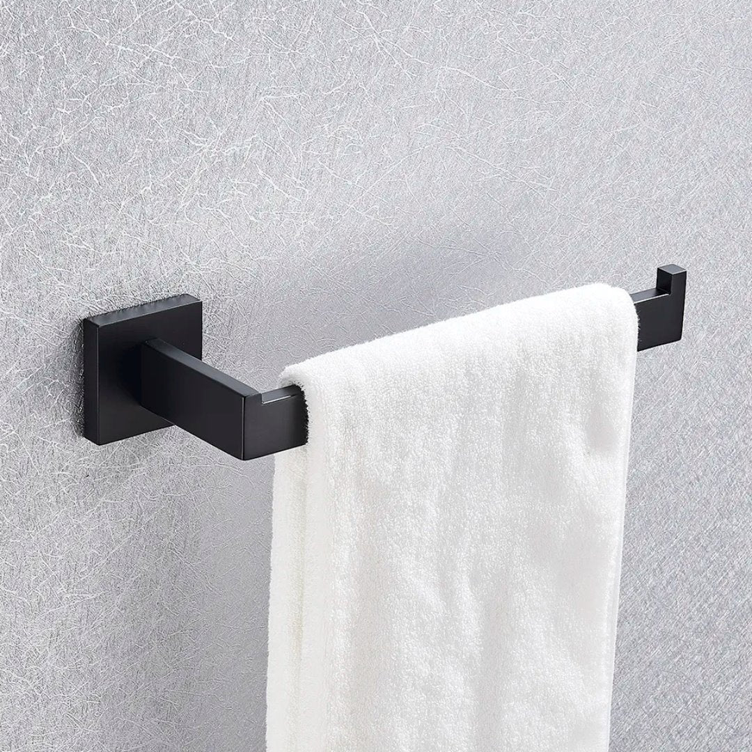 Kit de Acessórios para Banheiro em Aço Inoxidável Matte Black Banheiro010 Vitrine das Torneiras