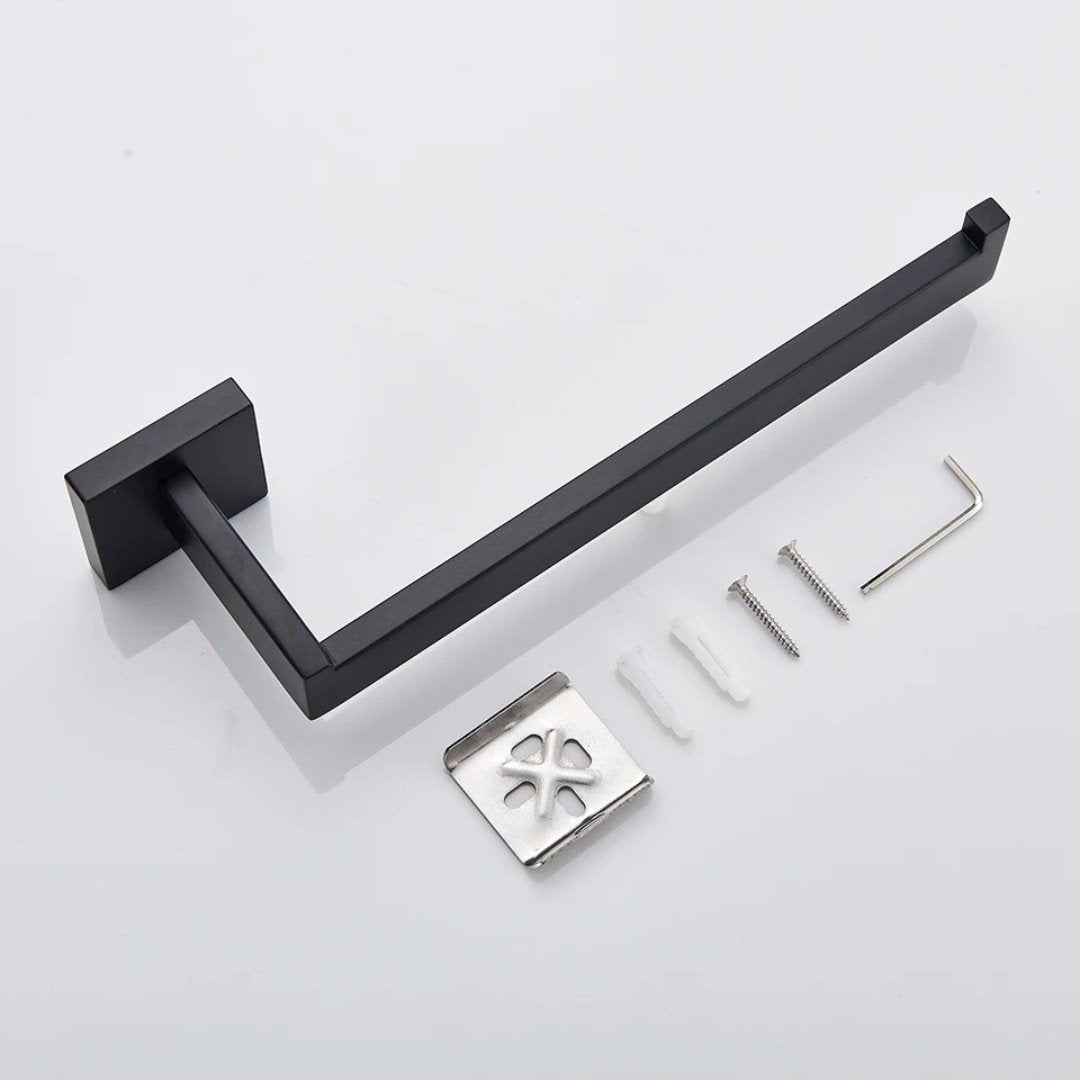 Kit de Acessórios para Banheiro em Aço Inoxidável Matte Black Banheiro010 Vitrine das Torneiras