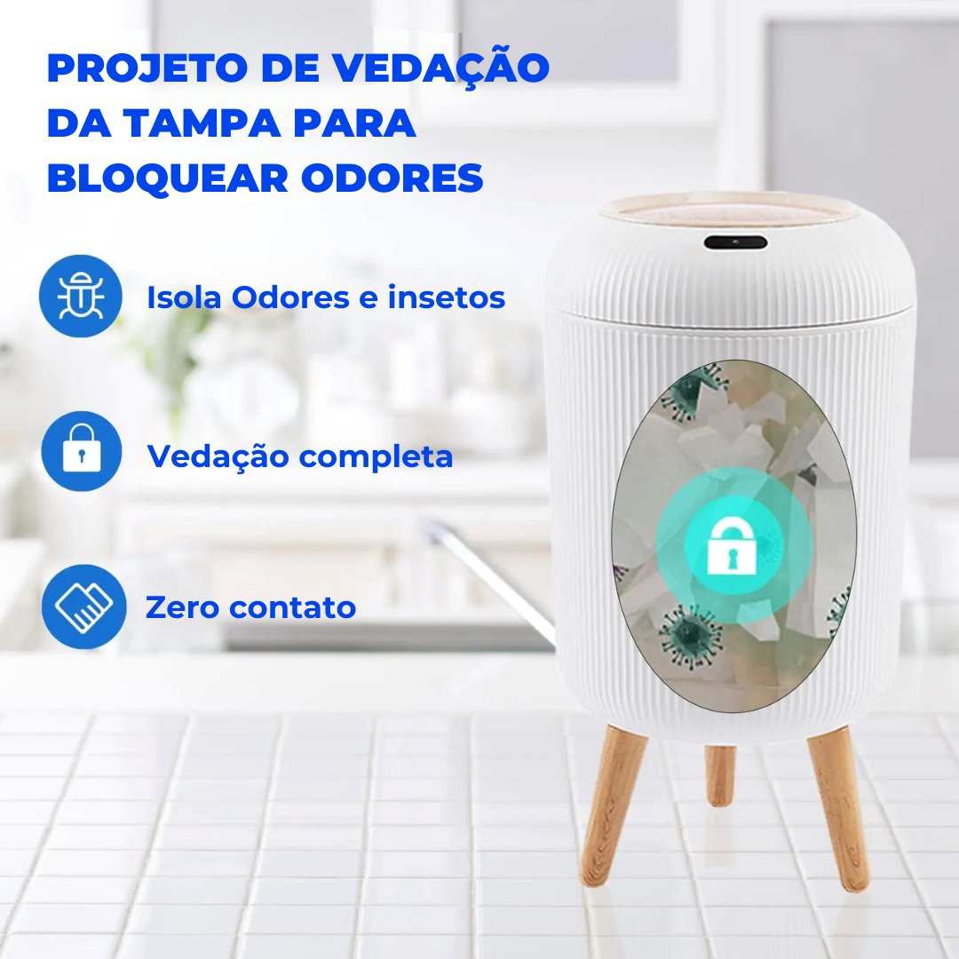 Lixeira Automática com Sensor de Movimento - Prática e Higiênica Acessórios Banheiro039 Vitrine das Torneiras