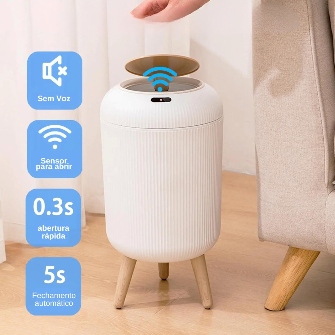 Lixeira Automática com Sensor de Movimento - Prática e Higiênica Acessórios Banheiro039 Vitrine das Torneiras