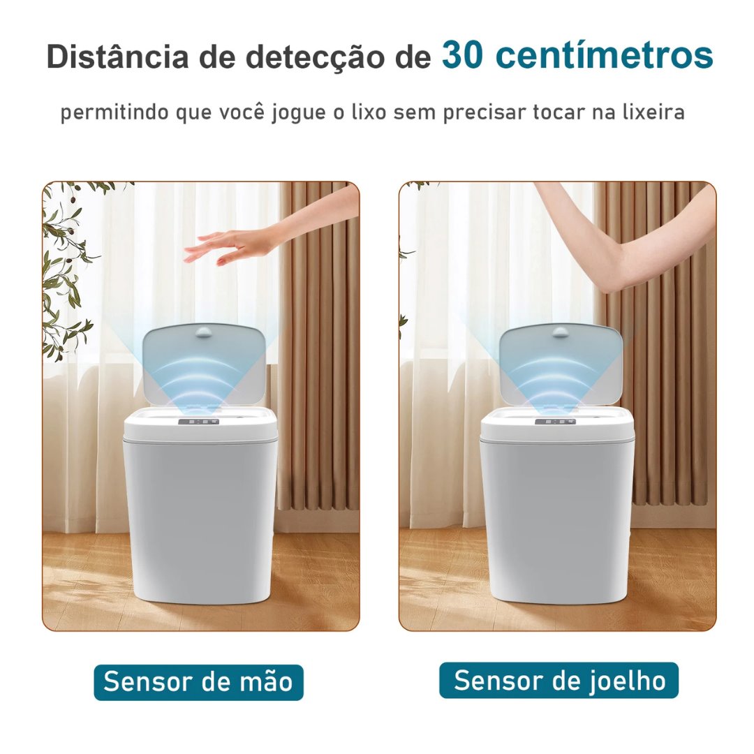 Lixeira Automática Higiênica Silenciosa de 16L Acessórios Banheiro052 Vitrine das Torneiras