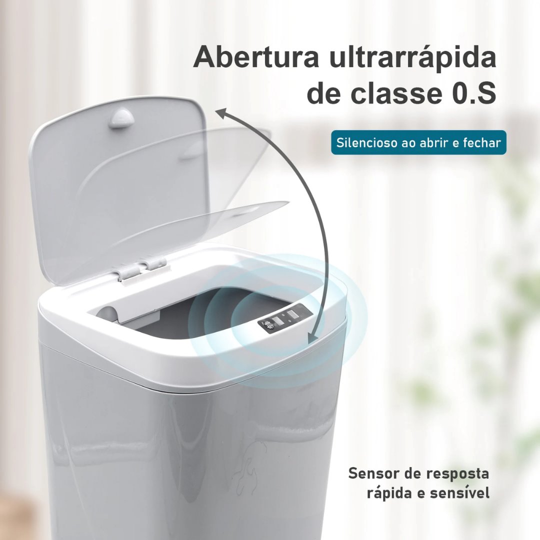 Lixeira Automática Higiênica Silenciosa de 16L Acessórios Banheiro052 Vitrine das Torneiras