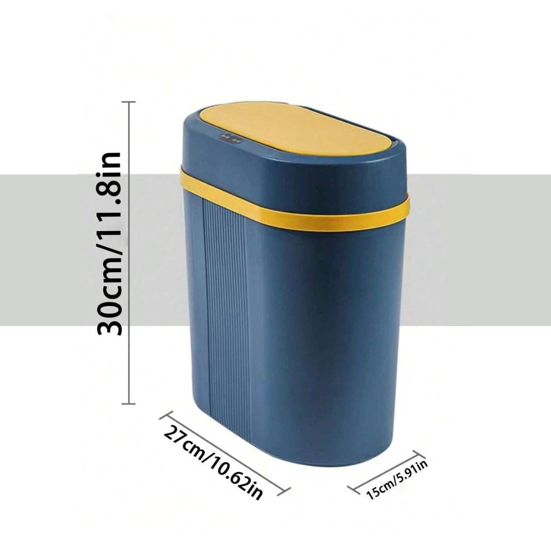 Lixeira com Sensor de Movimento Para Banheiro Azul com Amarelo Acessórios Banheiro068 Vitrine das Torneiras