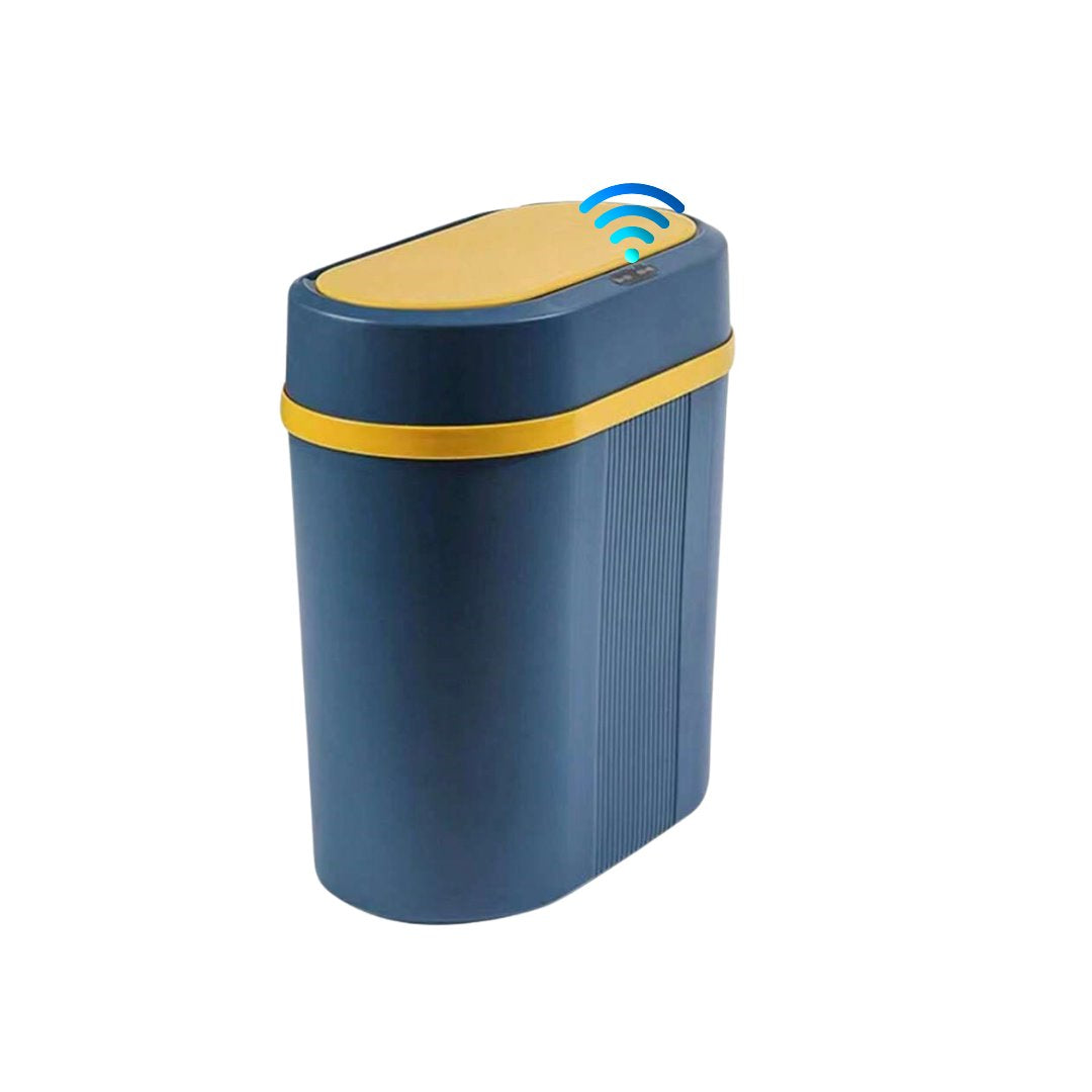 Lixeira com Sensor de Movimento Para Banheiro Azul com Amarelo Acessórios Banheiro068 Vitrine das Torneiras