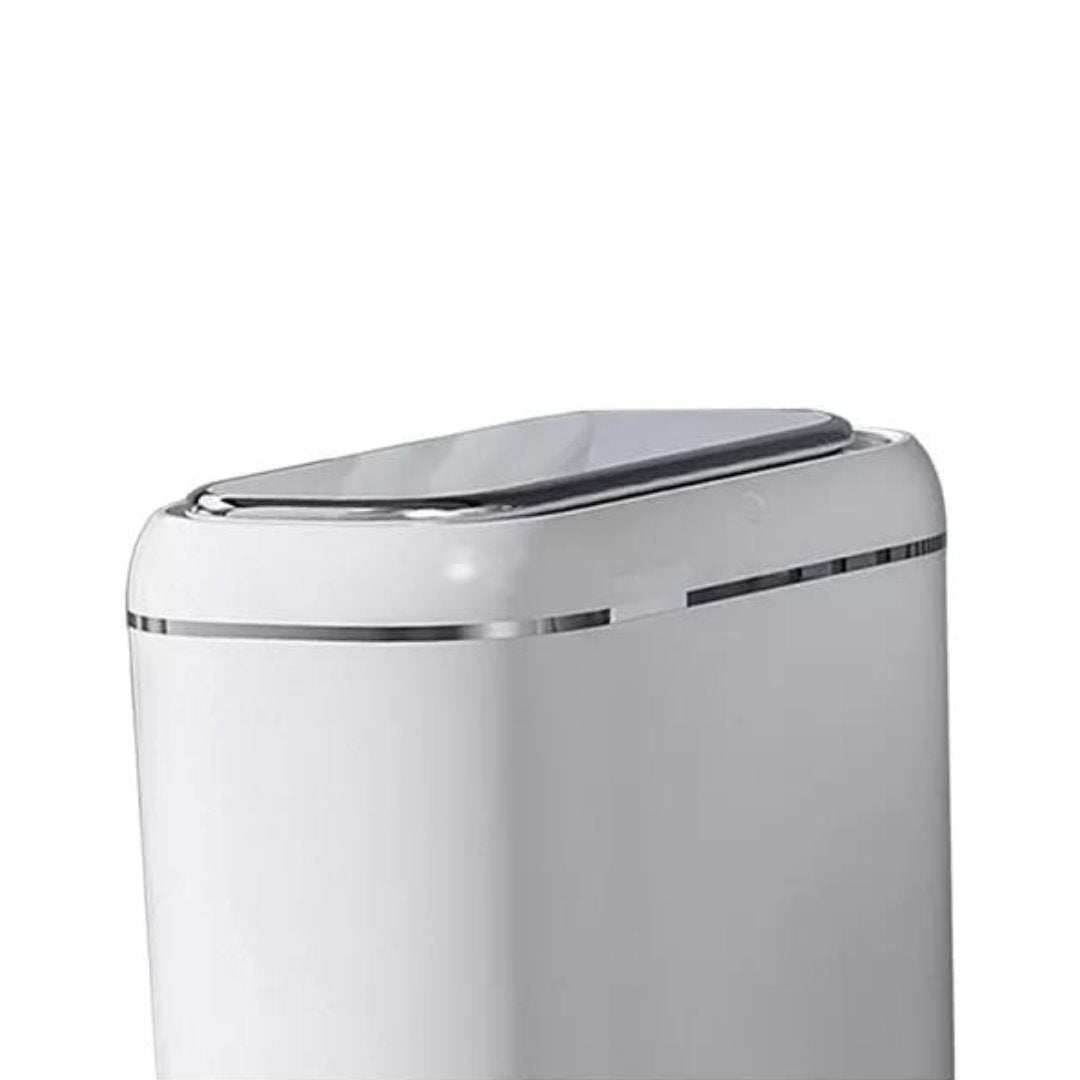 Lixeira Inteligente Automática Recarregável 14L Branco com Prata Acessórios Banheiro064 Vitrine das Torneiras