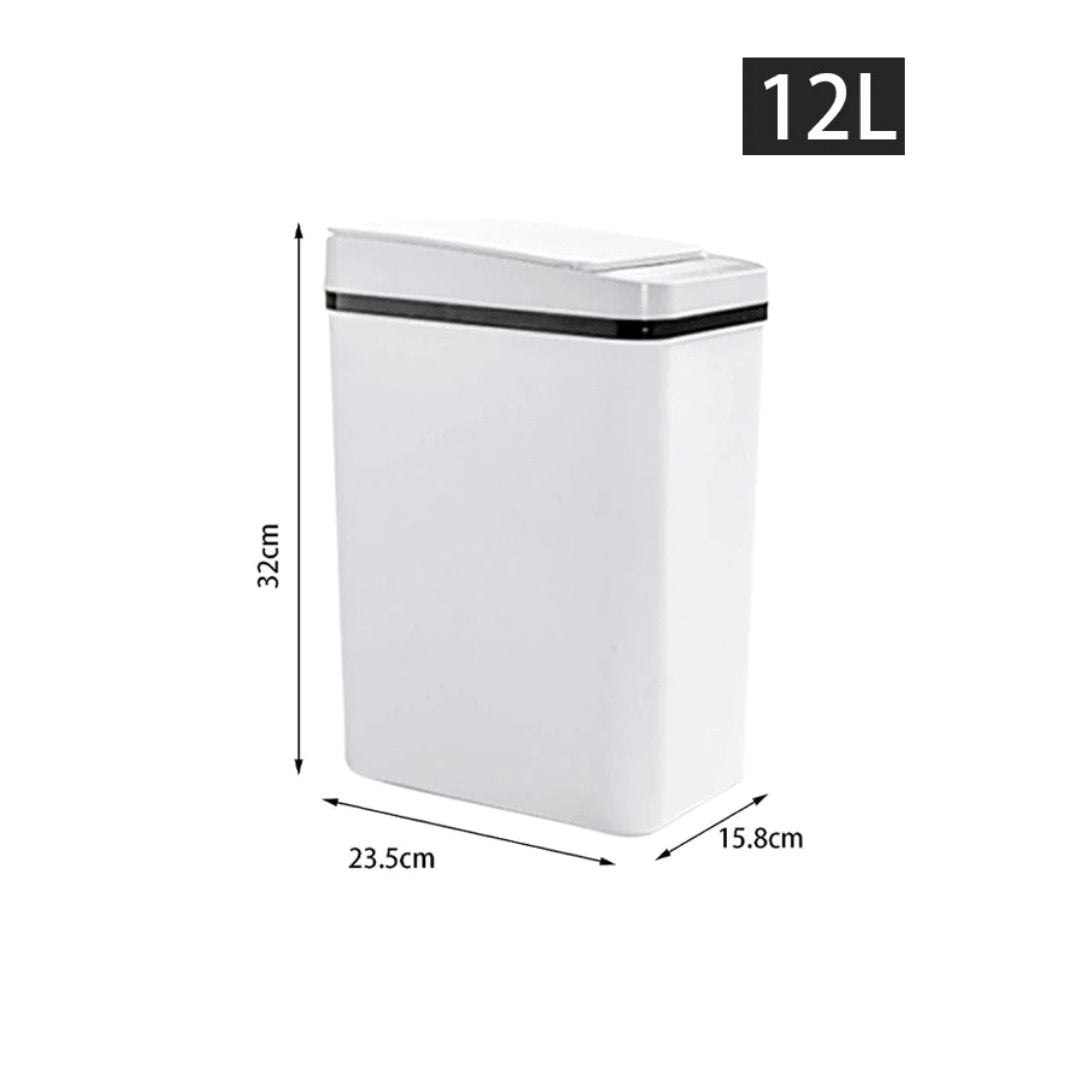 Lixeira Sensorial Recarregável de 12L Branca Acessórios Banheiro046 Vitrine das Torneiras