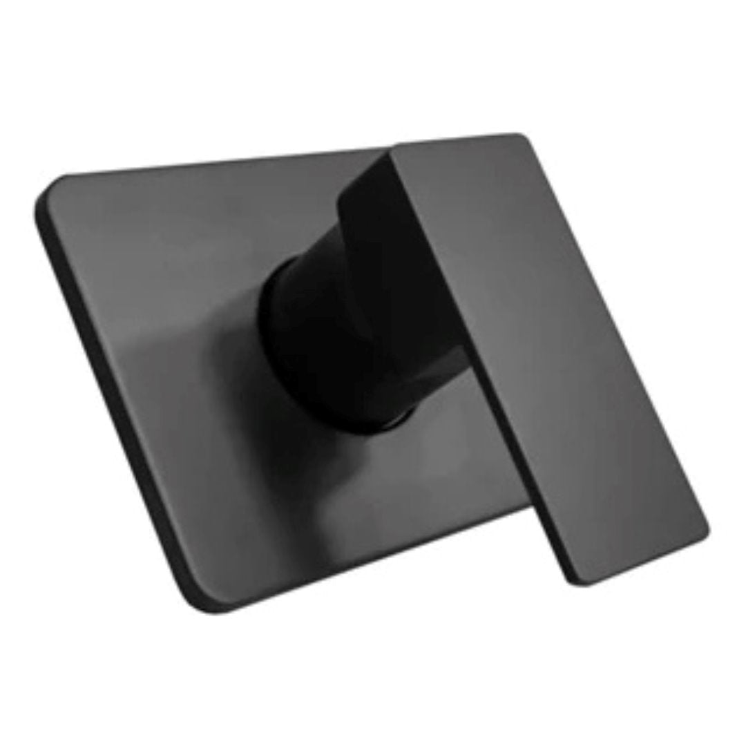 Misturador Monocomando Quadrado Preto Fosco para Registro Base Docol Acessórios Banheiro048 Vitrine das Torneiras