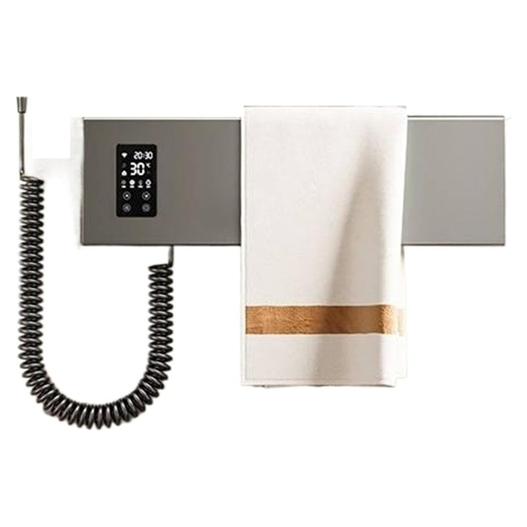 Toalheiro Elétrico 1 Andar Fibra De Carbono Aquecimento Constante 220V - Cinza Toalheiro014 Vitrine das Torneiras