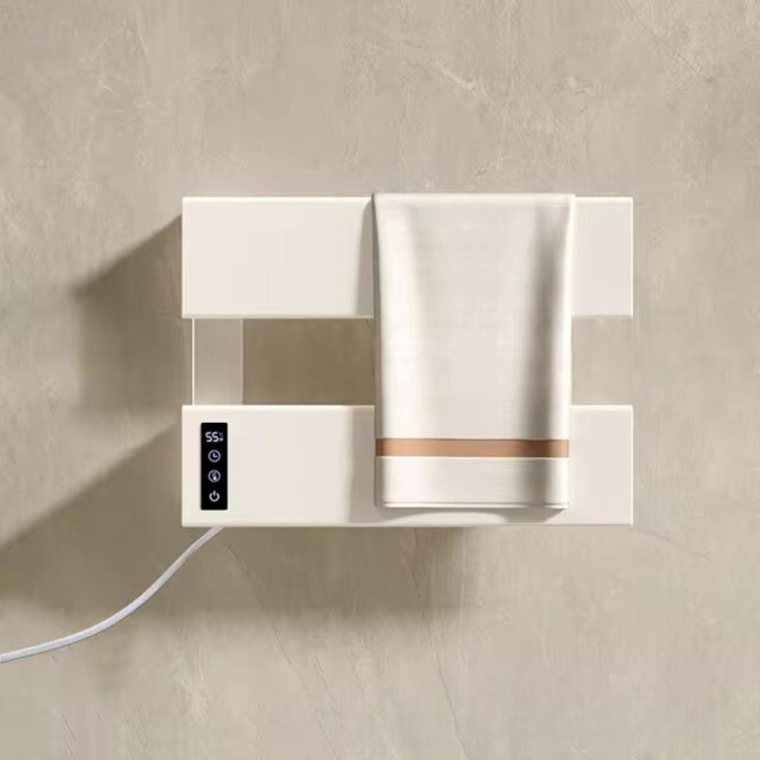 Toalheiro Elétrico 2 Andares Fibra De Carbono Aquecimento Constante 220V - Branco Toalheiro013 Vitrine das Torneiras