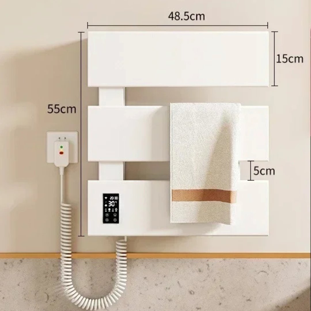 Toalheiro Elétrico 3 Andares Fibra De Carbono Aquecimento Constante 220V - Branco Toalheiro013 Vitrine das Torneiras 3 Andares