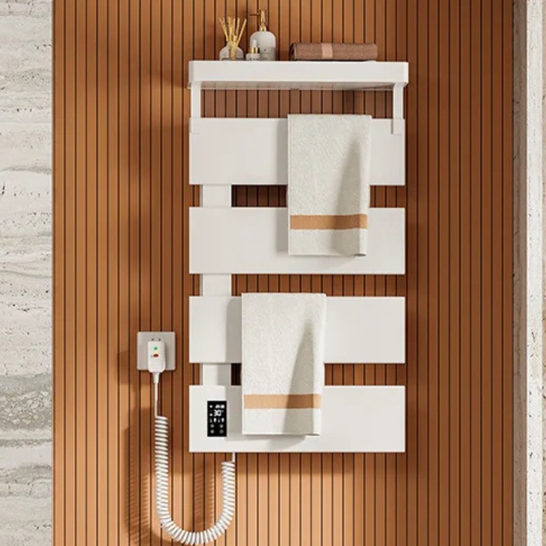 Toalheiro Elétrico 4 Andares Fibra De Carbono Aquecimento Constante 220V - Branco Toalheiro013 Vitrine das Torneiras