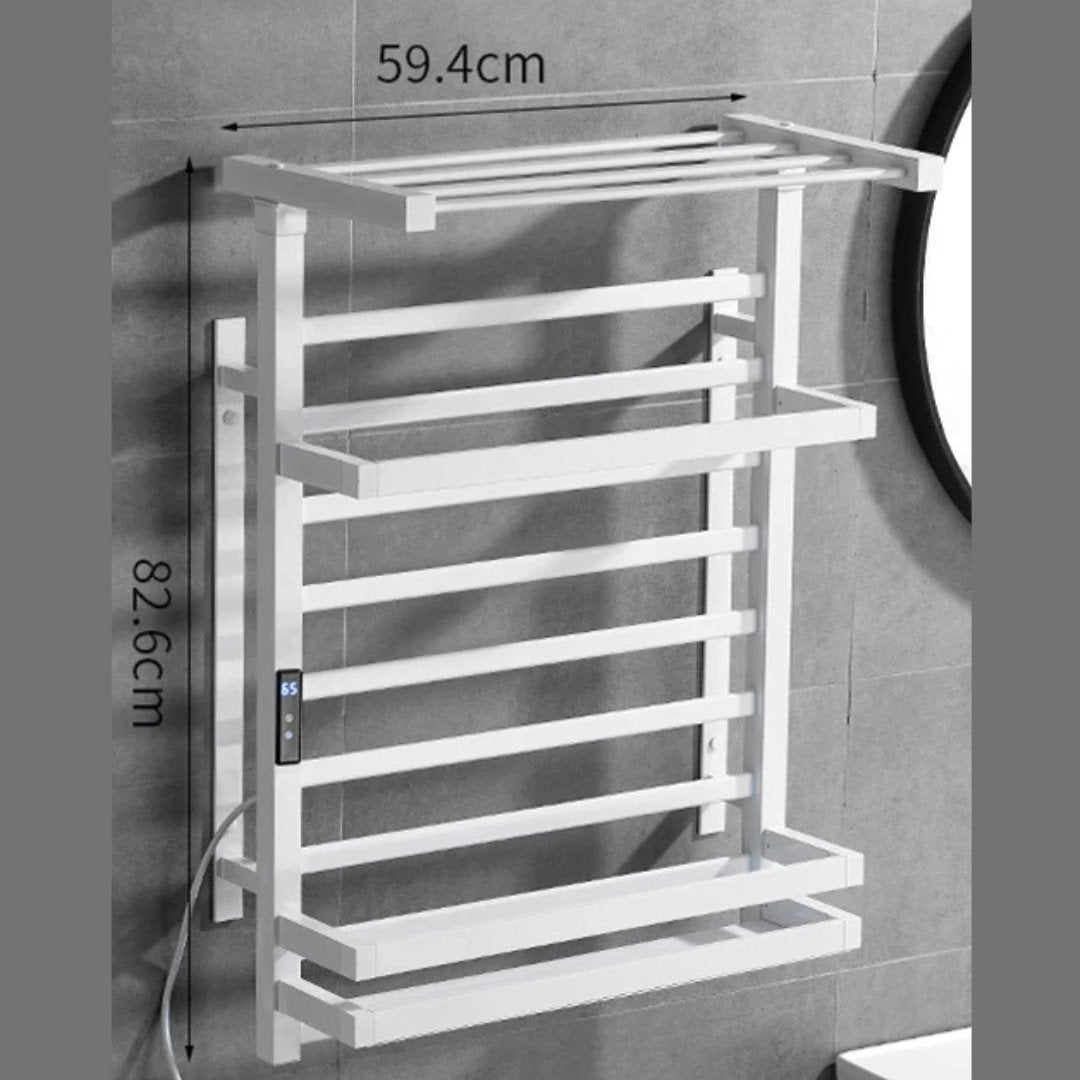 Toalheiro Termostático com Aquecedor 12 Andares com Display 220V - Branco Toalheiro008 Vitrine das Torneiras