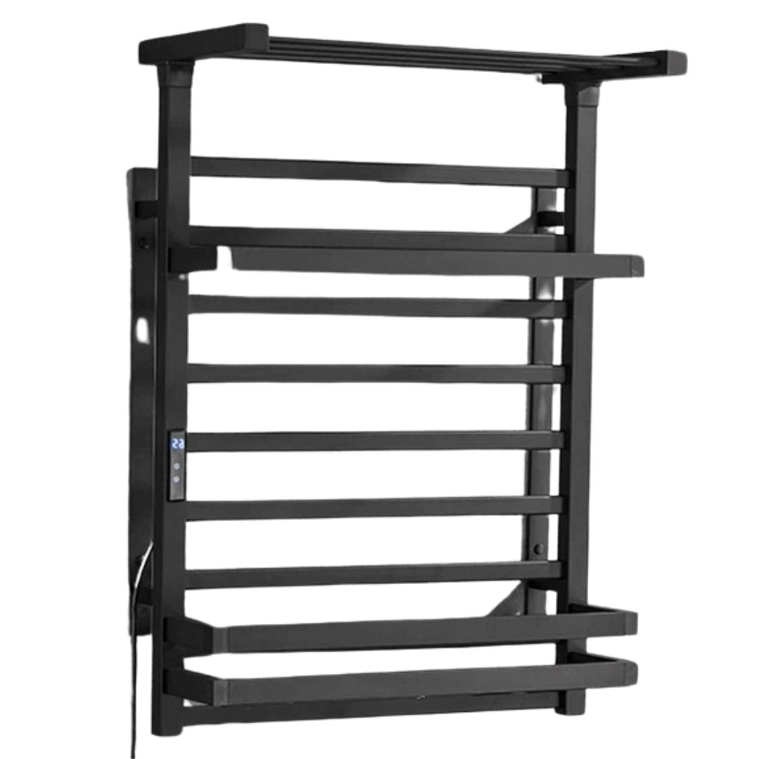 Toalheiro Termostático com Aquecedor 12 Andares com Display 220V - Preto Toalheiro008 Vitrine das Torneiras Esquerda