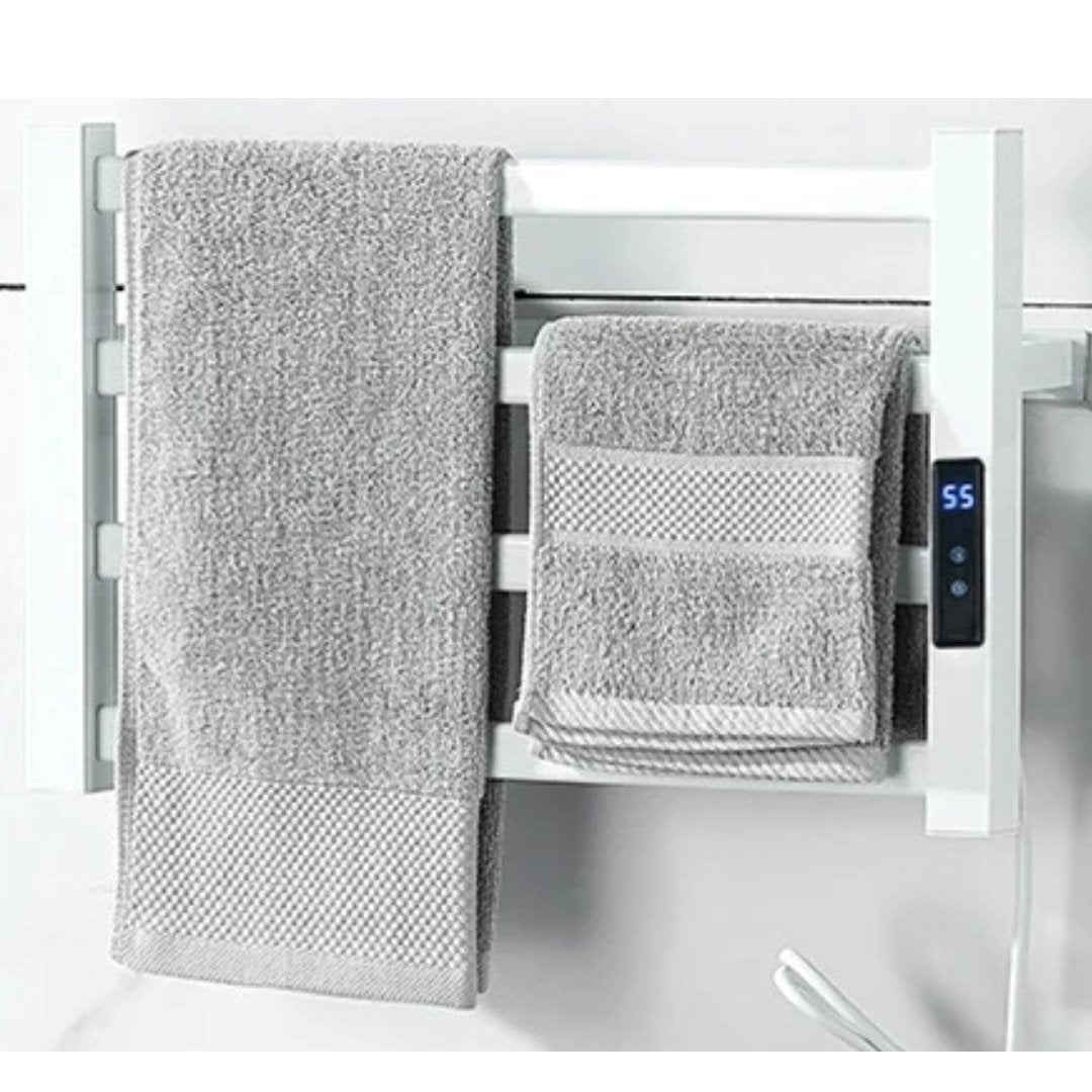 Toalheiro Termostático com Aquecedor 4 Andares com Display 220V - Branco Toalheiro021 Vitrine das Torneiras Esquerda