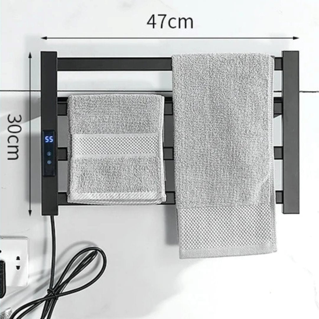 Toalheiro Termostático com Aquecedor 4 Andares com Display 220V - Preto Toalheiro020 Vitrine das Torneiras