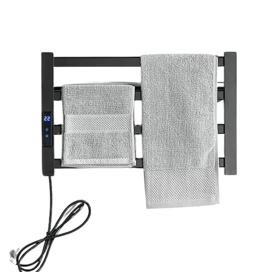 Toalheiro Termostático com Aquecedor 4 Andares com Display 220V - Preto Toalheiro020 Vitrine das Torneiras Esquerda