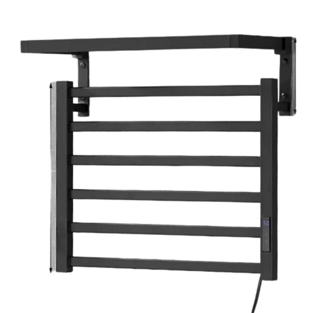 Toalheiro Termostático com Aquecedor 7 Andares com Display 220V - Preto Toalheiro012 Vitrine das Torneiras Esquerda