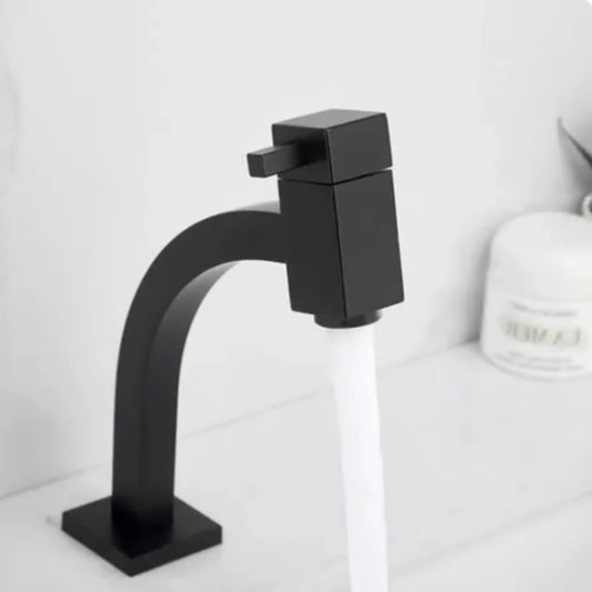 Torneira Angular 45º Quadrada de Luxo - Controle Único de Água Preta Banheiro008 Vitrine das Torneiras